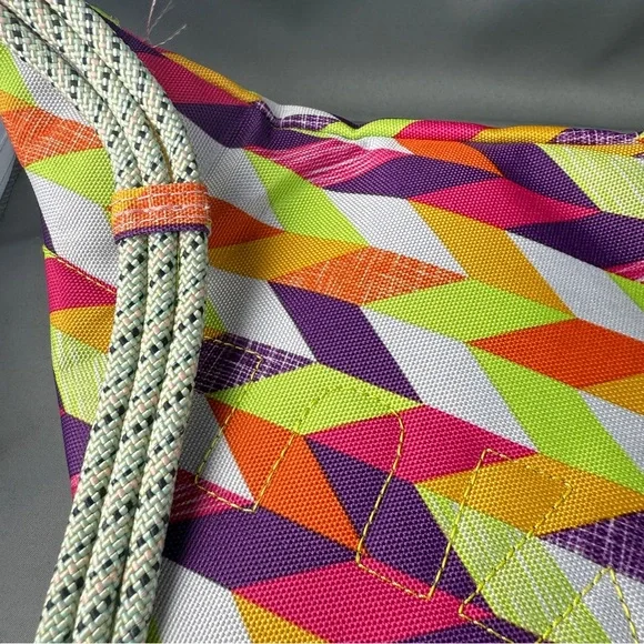 KAVU Rope‎ Sling Bag – Multicolor Chevron Geometric Print Crossbody Backpack - Picture 8 of 8